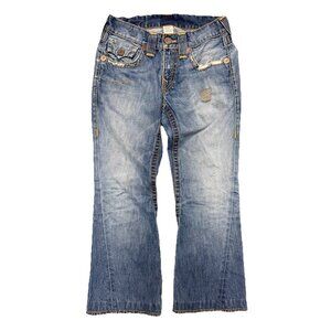 True Religion Joey Big T Jeans Womens 30 (31x28.5) Blue Flare Made in USA